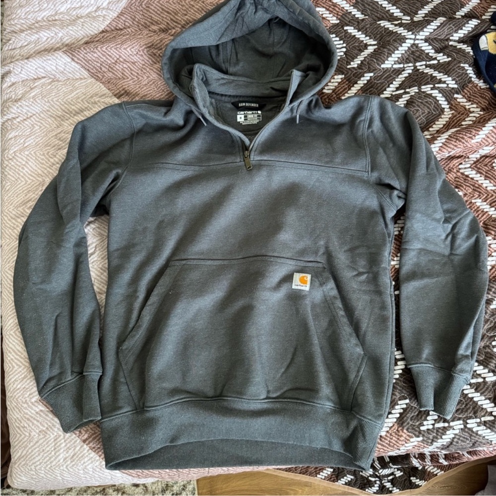 Carhartt Gray Hoodie Rain Defender 1/4 Zip Model No. TS0617-M Medium